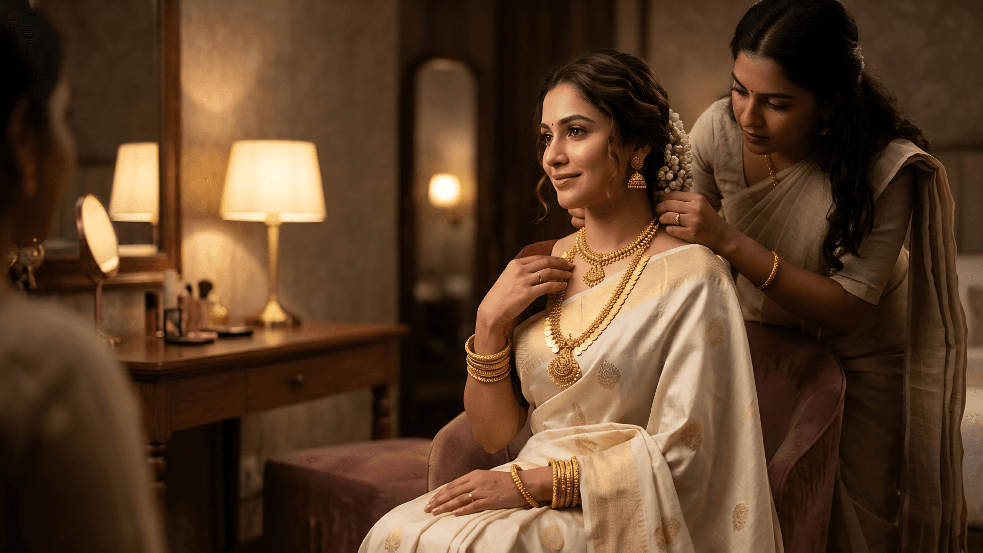 Emotional bridal jewelry moment